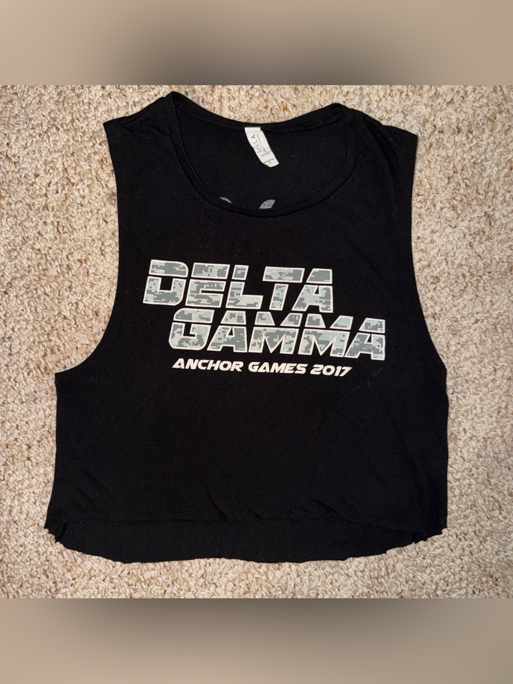 Delta Gamma Black Crop Tank Top - Anchor Games 2017